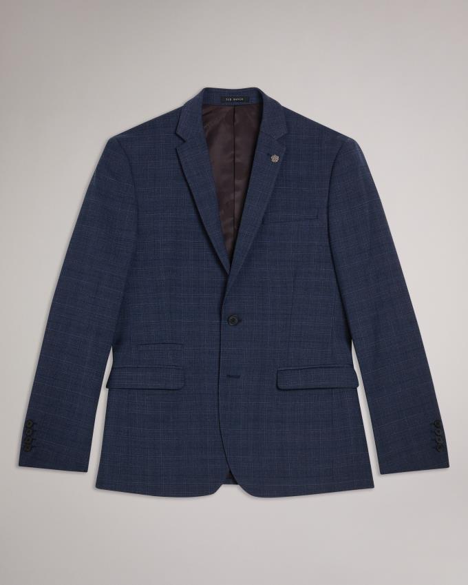 Veste Ted Baker Wool Blend Check Suit Bleu Marine Homme | UMK-94869200